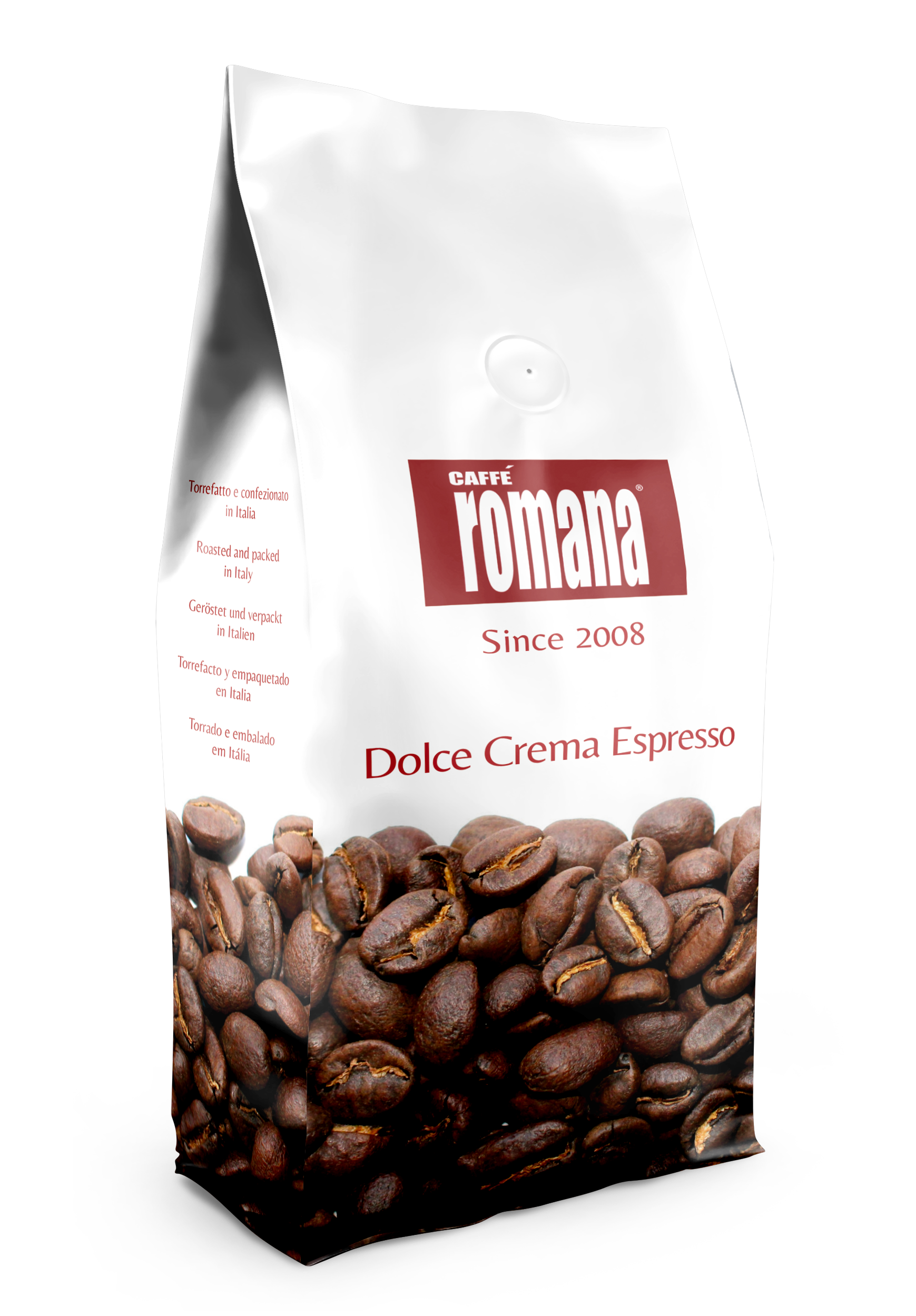 Dolce Crema – A fine Robusta/Arabica blend roasted in Italy